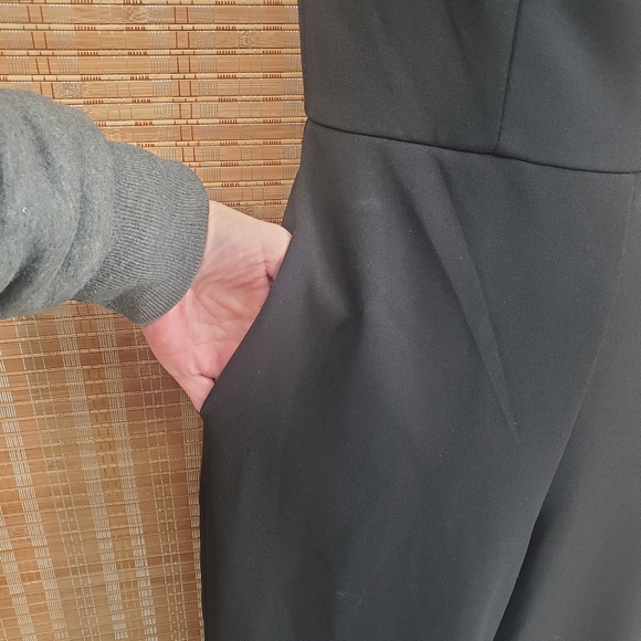 Crystal Doll Black Strapless Wide Leg Jumpsuit Size Small - Picture 3 of 11